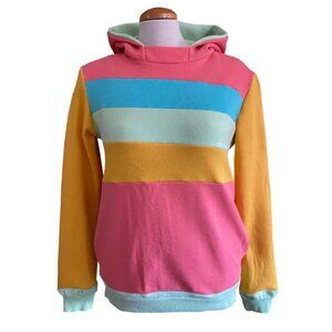 Topical Sunrise Upcycled Hoodie w/ Pockets Sweatshirt One-of-a-Kind MungoCrafts